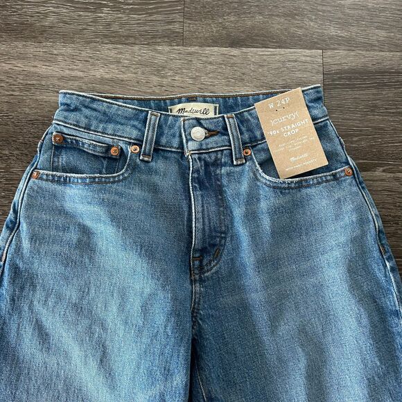 NWT Madewell The Petite Curvy '90s Straight Crop Jeans in Hazeldell Wash Size 24 - Picture 3 of 16